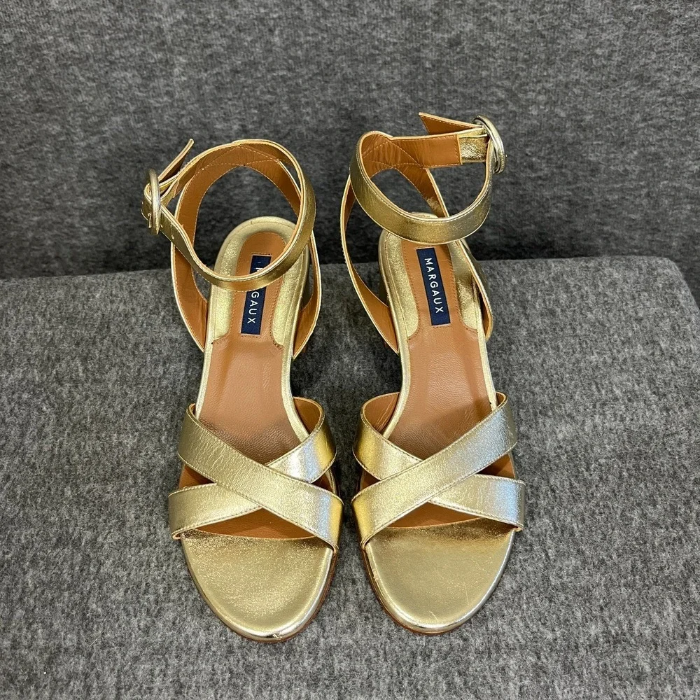 Margaux The Uptown Sandal EU 36.5 US‎ 6.5 Metallic Gold Nappa Leather Bridal